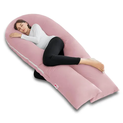 Miniatura 15 de Meiz - Almohada de embarazo, almohadas refrescantes de embarazo para dormir, almohada de embarazo de cuerpo completo con funda reversible de jersey