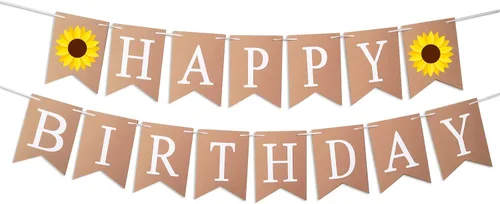 Cartel y cartel de cumpleaños con temática de girasol, perfecto para fiestas infantiles y baby showers