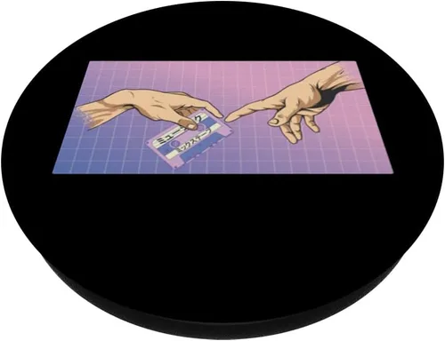 Miniatura 2 de Vaporwave Aesthetic Music audiocassette Synthwave Vaporwave PopSockets Adhesive PopGrip