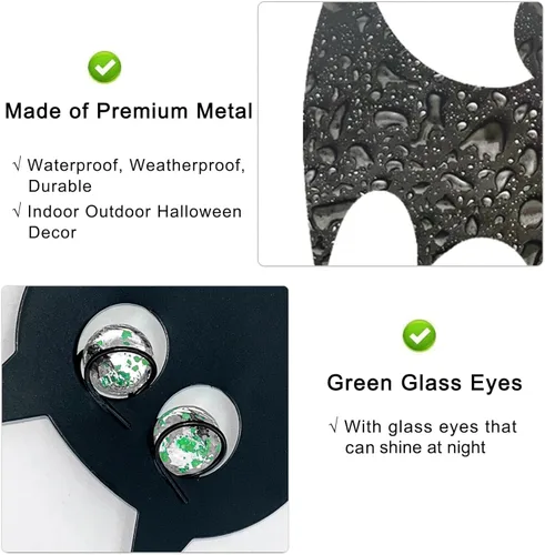 Miniatura 4 de Manortang - Murciélagos colgantes de Halloween con ojos brillantes, 3 piezas, decoración espeluznante y elegante para diversión de Halloween