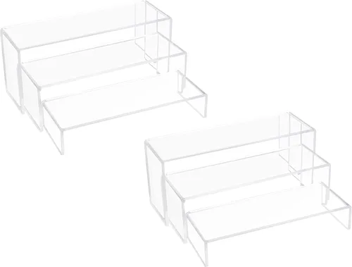 Miniatura 9 de ELEGANTLIFE Estante de exhibición de acrílico de 3 niveles para figuras Amiibo Funko POP, organizador de perfumes y colonias, soporte para postres