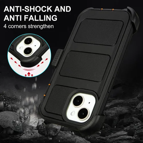 Miniatura 7 de para Funda Defender iPhone 13 con Clip, para Funda Holster iPhone 13 con Soporte, para Funda Resistente iPhone 13 de Dos Capas de Protección, Negro