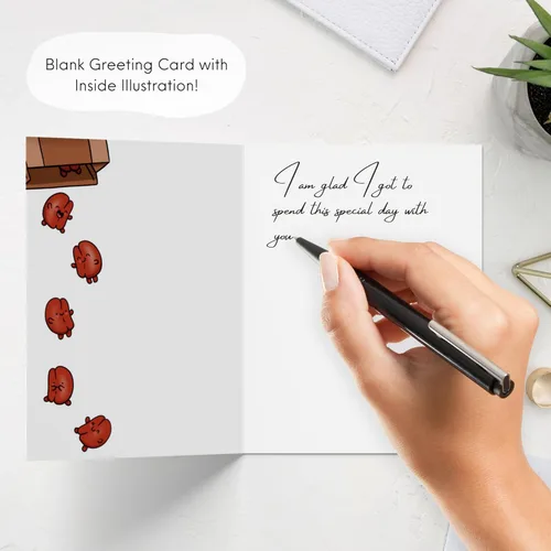 Miniatura 2 de Tarjeta de aniversario y cumpleaños divertida – Tarjeta de felicitación graciosa hecha a mano, en blanco por dentro, linda y perfecta para parejas