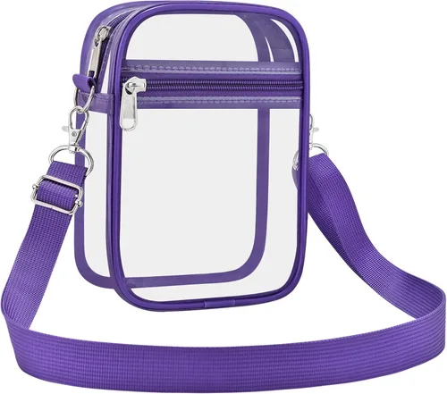Miniatura 19 de Bolso cruzado transparente transparente de 12 × 12 × 6 para estadio transparente, bolso transparente impermeable del PVC para los acontecimientos