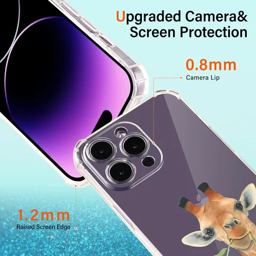 Miniatura 4 de Roemary Funda de jirafa para iPhone 7/8/SE 2020 con diseño floral de jirafa, patrón floral con protector de pantalla