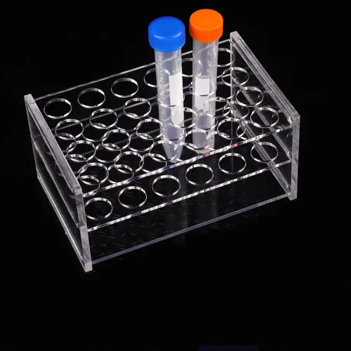 Miniatura 7 de Estante de tubo de ensayo acrílico transparente para tubos de 1.5/2/0.2 fl oz, soporte de tubo de laboratorio de 50 agujeros para tubos de ensayo