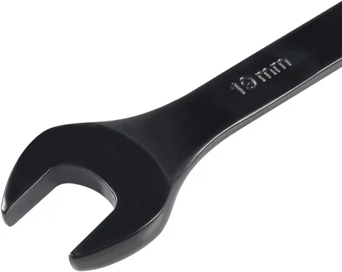Miniatura 5 de uxcell Llave combinada métrica de extremo abierto de 0.748 in y 12 puntos, revestimiento galvanizado negro, Cr-V