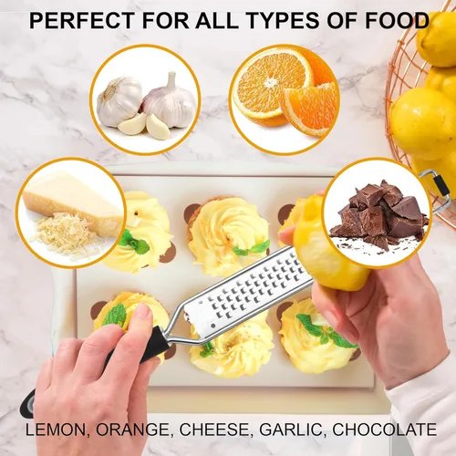Miniatura 2 de 2 en 1 diseñado por chefs limón parmesano queso rallador y triturador de alimentos – herramienta esencial de cocina espiralizador perfecto
