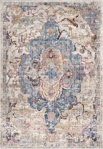 Miniatura 2 de SAFAVIEH Bristol Collection - Alfombra decorativa de 4 x 6 pies, diseño de medallón envejecido, no desprende pelusa y de fácil cuidado, ideal