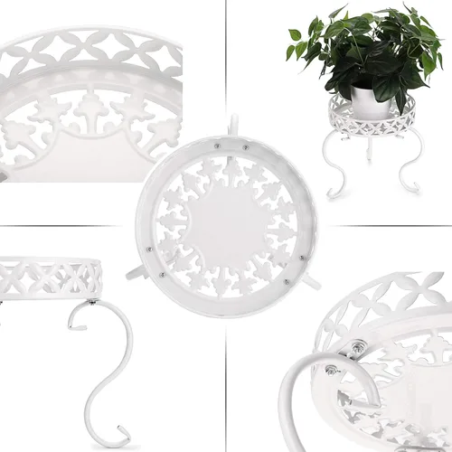 Miniatura 4 de OwnMy Soporte de Metal Redondo para Plantas Resistente al Óxido, Soporte de Hierro para Macetas, Soporte para Plantas de Interior y Exterior de Alta