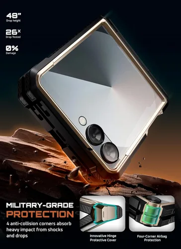 Miniatura 3 de SUPCASE Funda para Samsung Galaxy Z Flip 7 con Soporte y Protector de Pantalla Frontal (Unicorn Beetle Grip), [Compatible con MagSafe]