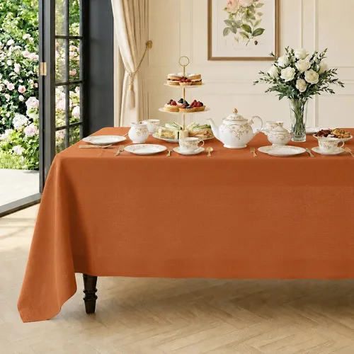 Miniatura 16 de Classic Linen™ by D'Moksha - Mantel rectangular de 54 x 72 pulgadas, 100% lino puro, lavable a máquina para comedor, Día de la Madre, primavera