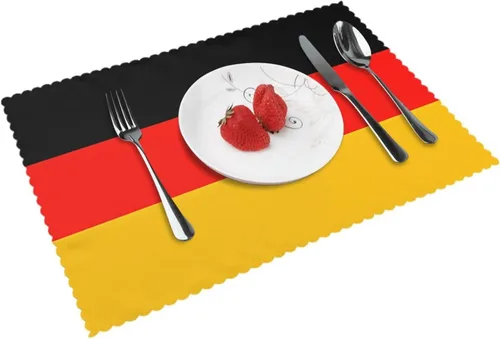 Miniatura 12 de Rectangular Placemats Set of 4, Heat Resistant Flag of Hawaii American Printed Kitchen Dining Table Mats
