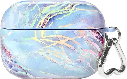 Velvet Caviar Compatible con Funda para AirPods Pro de 2ª y 1ª Generación - Bonita Funda Protectora Rígida para Mujeres - Mármol Rosa Azul Mármol
