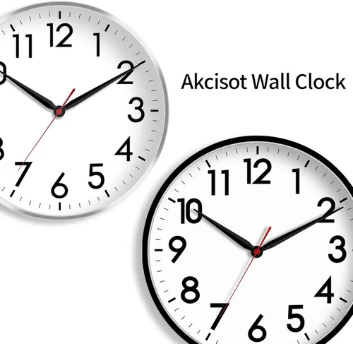 Miniatura 2 de AKCISOT Reloj de pared de 16 pulgadas, grande, silencioso y sin tictac, funciona con pilas, reloj analógico clásico decorativo para sala de estar