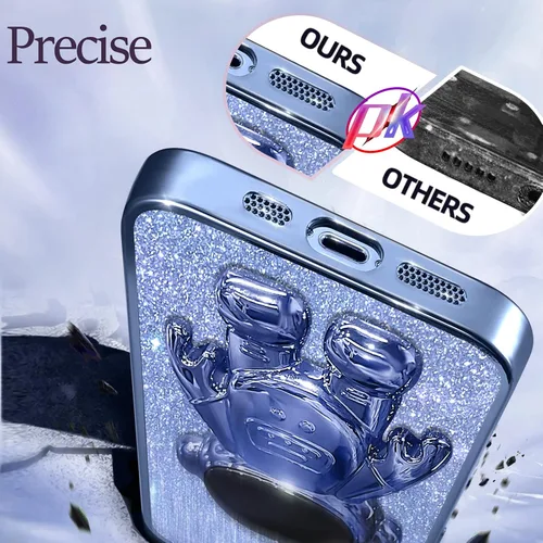 Miniatura 147 de Buleens Funda para iPhone 11 Pro Max Astronauta, Fundas Transparentes para iPhone 11 ProMax con Papel con Purpurina y Soporte de Astronauta, Mujeres