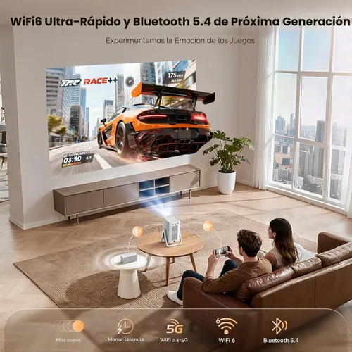 Miniatura 7 de Proyector 4K para Exteriores [Lanzamiento Corto/1200ANSI/Aplicaciones Integradas] con WiFi y Bluetooth, Proyector de Enfoque Automático con Soporte
