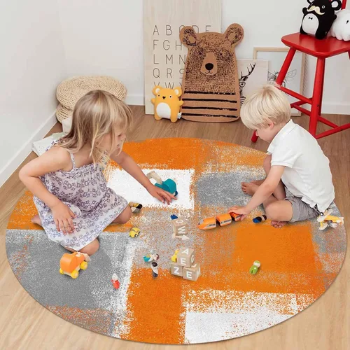 Miniatura 6 de Alfombras de Acción de Gracias, alfombra abstracta geométrica con graffiti pintura al óleo naranja, alfombra antideslizante a prueba de manchas