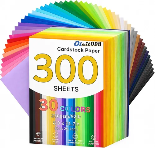 Miniatura 12 de Papel Cartulina de 50 Colores a Granel 12" x 12", 150 Hojas 250gsm/92 lb 50