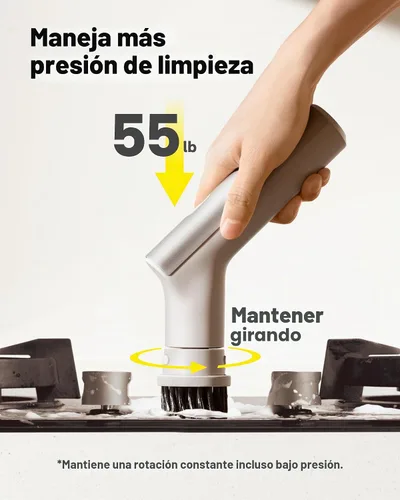 Miniatura 4 de HOTO Cepillo giratorio eléctrico de mano de mango corto, IPX7, resistente al agua, cepillo de limpieza de baño, máximo 22 pulgadas-lb, con 9