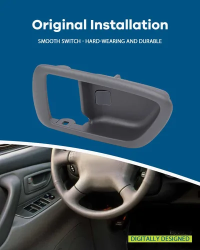Miniatura 3 de LUJUNTEC Bisel de manija interior de la puerta – lado izquierdo del conductor delantero y trasero, repuesto directo gris para Toyota 2001-2007