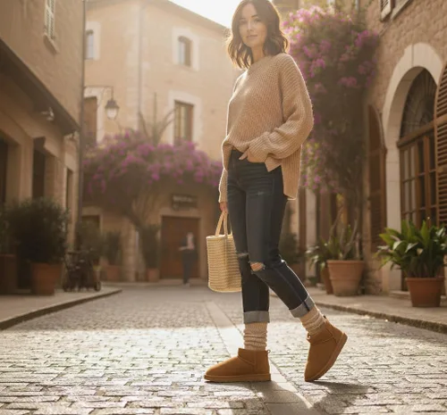 Miniatura 69 de CUSHIONAIRE, Hip 2 - Botas de nieve de gamuza auténtica para mujer, sin cordones, con cómodo forro de piel de oveja sintética + espuma viscoelástica