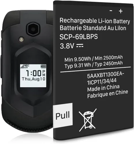 LCLEBM 2500mAh para Kyocera SCP-63/9LBPS Batería, (actualizada) para Kyocera SCP-63/9LBPS Batería de repuesto para Kyocera DuraXV LTE E4610 DuraXV
