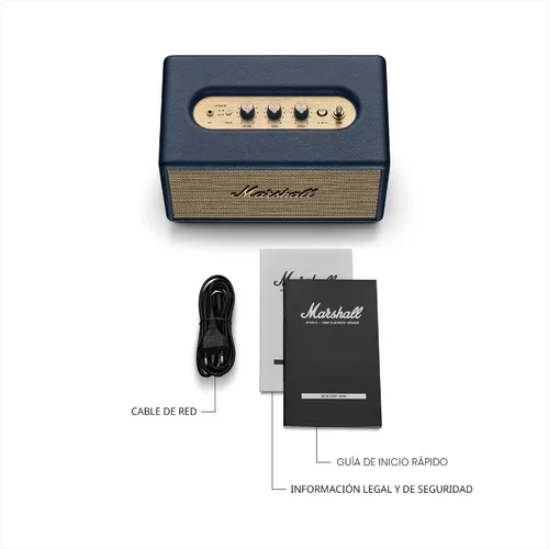 Miniatura 8 de Altavoz Marshall Acton III Bluetooth para el hogar - Sonido estéreo fuerte con controles de graves y agudos Alimentado por enchufe Entrada Azul