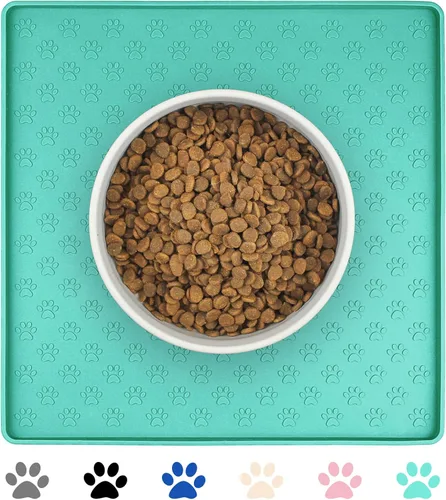 Miniatura 25 de Ptlom - Tapete para mascotas para perros y gatos, impermeable de silicona para cuencos de alimentación de mascotas para comida y agua, para perros