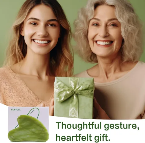 Miniatura 7 de huefull Herramienta natural de jade Xiuyan Gua Sha para cara y cuerpo, regalo de cuidado personal para mujeres y hombres