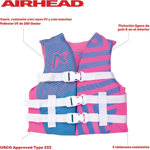 Miniatura 2 de Airhead Trend Life Jacket for Adults & Kids - USCG Approved Life Vest for Men, Women, Youth & Child, Watersports Vest for Boating, Tubing & Swimming