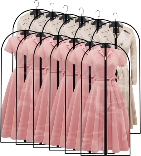 Miniatura 26 de Bolsas de ropa para colgar ropa, bolsa de traje transpirable (juego de 12) fundas con cremallera, bolsas de ropa de PEVA, bolsas protectoras