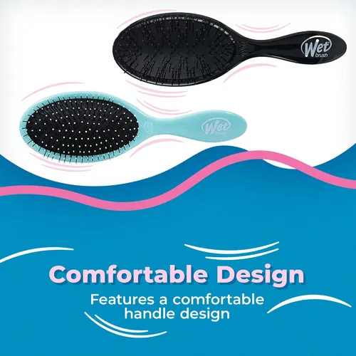 Miniatura 6 de Wet Brush Paquete de cepillo desenredante original y desenredante de cabello grueso, aguamarina y negro