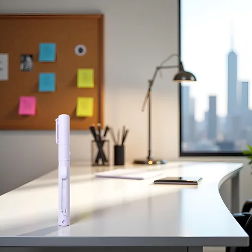 Miniatura 2 de Tijeras de estilo mini bolígrafo púrpura, tijeras portátiles plegables para estudiantes con cubierta, tijeras de cerámica de acero inoxidable