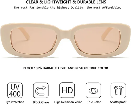 Miniatura 5 de Lentes de sol rectangulares retro para mujeres y hombres, cuadrados de los años 90, Y2K, a la moda, accesorios estéticos delgados