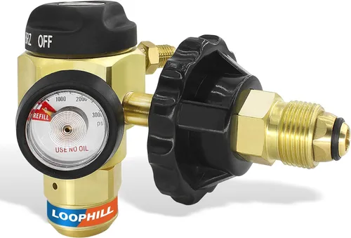 LOOPHILL VN-650 Regulador de purga de nitrógeno con 650PSI - Control de flujo de 4 posiciones (TST/PRG/BRZ/OFF), cuerpo de latón resistente para