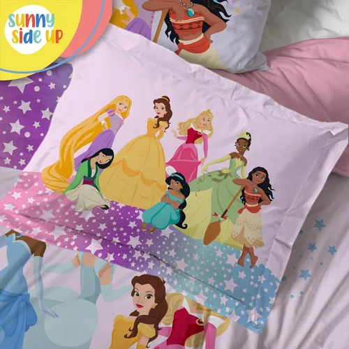 Miniatura 6 de Sunny Side Up - Juego de edredón individual de princesas Disney - 5 piezas de ropa de cama para niños incluye edredón, sábanas y funda de almohada