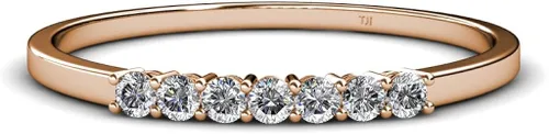 Miniatura 2 de TriJewels - Alianza de boda para mujer apilable (VS2-SI1, G), 0,35 ctw y oro de 14 quilates