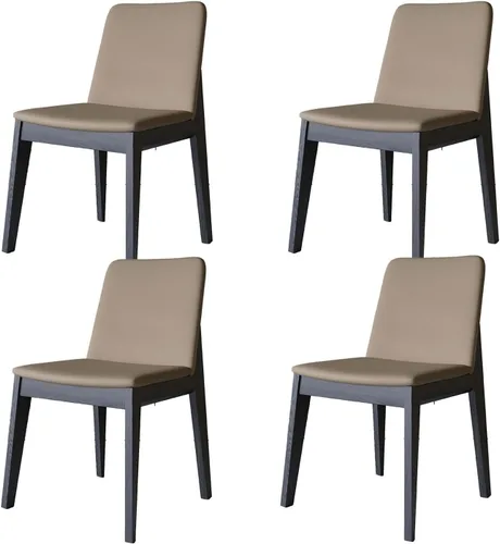 Miniatura 27 de Sillas de comedor tapizadas gruesas, sillas de cocina modernas de madera sólida, sillas de comedor tapizadas de cuero con marco minimalista, muebles