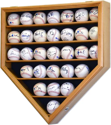 Miniatura 8 de 30 Balón de béisbol vitrina gabinete - Home Plate Shaped (negro)