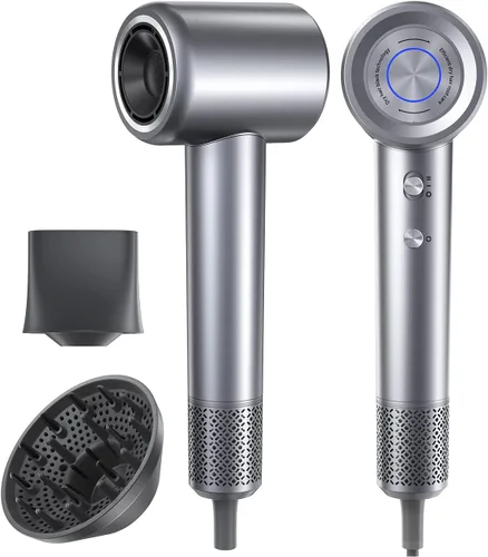 Secador de pelo, 110000 RPM profesional con motor sin escobillas para secado rápido, secador de pelo compacto silencioso con difusor magnético para