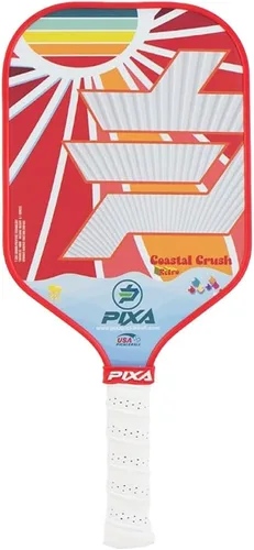 Miniatura 9 de PIXA Coastal Crush Pickleball Paddle, cara de carbono T-300, superficie de fricción, mango de 5.25 pulgadas, aprobado por USAPA