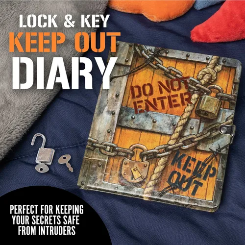 Miniatura 2 de Diario con páginas forradas Keep Out de Peaceable Kingdom, para niños, 6.25 in