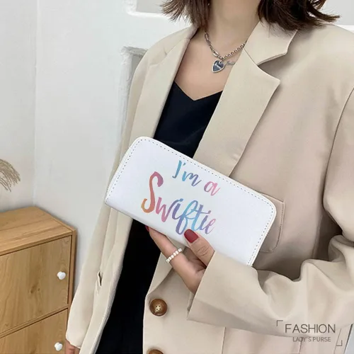 Miniatura 4 de XYZONE Billetera Taylor Team Wallets de piel sintética con cremallera para fanáticos de TS y regalos para amantes de la música Casual