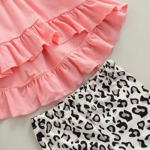 Miniatura 6 de Madjtlqy Conjunto de camiseta con estampado de cabeza de vaca de manga larga y corta para niñas pequeñas y pantalones acampanados