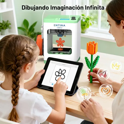 Miniatura 7 de Entina TINA2S Impresoras 3D con impresión WiFi en la nube, enorme biblioteca, totalmente montada, mini impresora 3D para principiantes y niños
