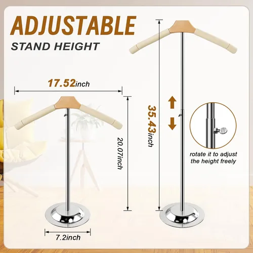 Miniatura 4 de Soporte de exhibición ajustable para camisas, 2 piezas, soporte de exhibición de camisetas de 20-35 pulgadas de altura para vendedores, camisa