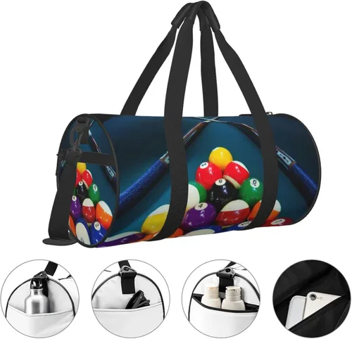 Miniatura 5 de CARRDKDK Bolsa cilíndrica de viaje de gran capacidad, bonita bolsa de deporte de gimnasio que puede sostener zapatos para mujeres y hombres, bolsa