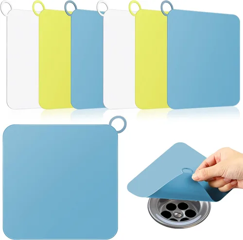 Miniatura 15 de Yinkin 6 Tapas de Drenaje para Mantener Alejados a los Insectos, Tapones de Silicona para Piso de Ducha y Bañera, Tapetes Antiolor de Alcantarilla