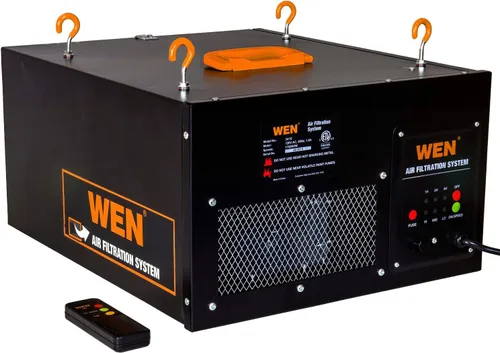Miniatura 5 de WEN DC3401 - Colector de polvo rodante de 5.7 amperios y 660 CFM con bolsa de 12 galones y montaje en pared opcional, negro y sistema de filtración